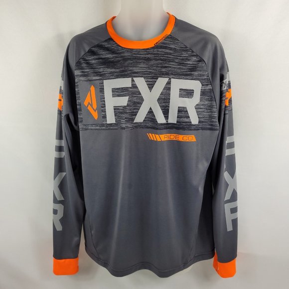FXR Racing Long Sleeve Shirt Motocross Ride Co. Snowmobile Jersey Mens Large - Picture 1 of 3